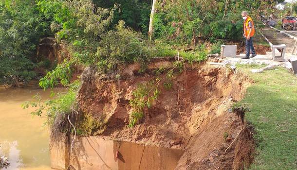 Trecho da Avenida Maranhão é interditado por risco de desabamento