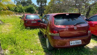 Veículos apreendidos durante a operação da polícia.