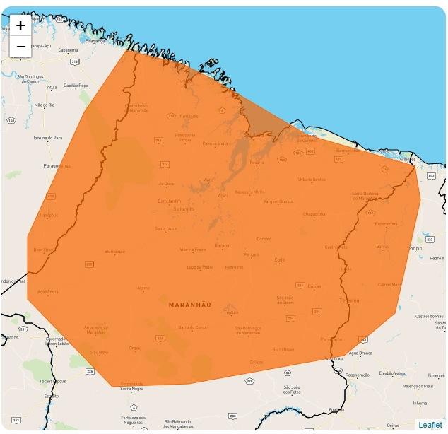 Inmet emite alerta laranja para municípios do Piauí.