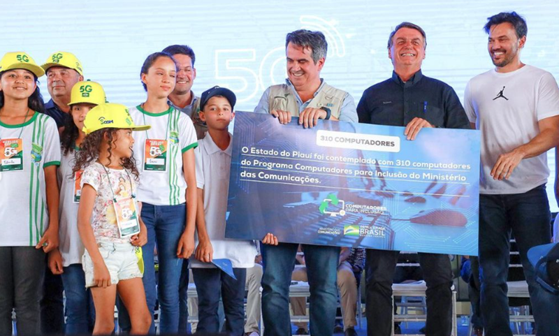 Presidente Jair Bolsonaro inaugura sistema 5G no Piauí.