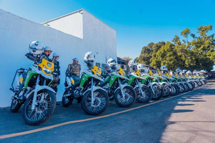 Motocicletas entregues na nova sede do BPTRAN.