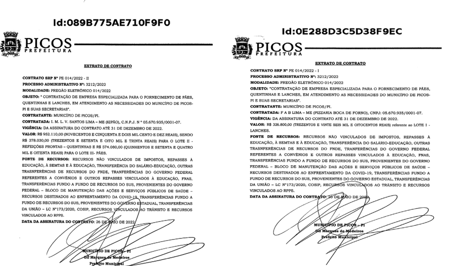 Contratos assinados pelo prefeito de Picos, Gil Paraibano
