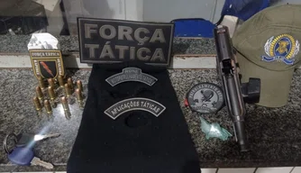 Moto-Patrulhamento prende suspeitos por poste ilegal de arma em Corrente