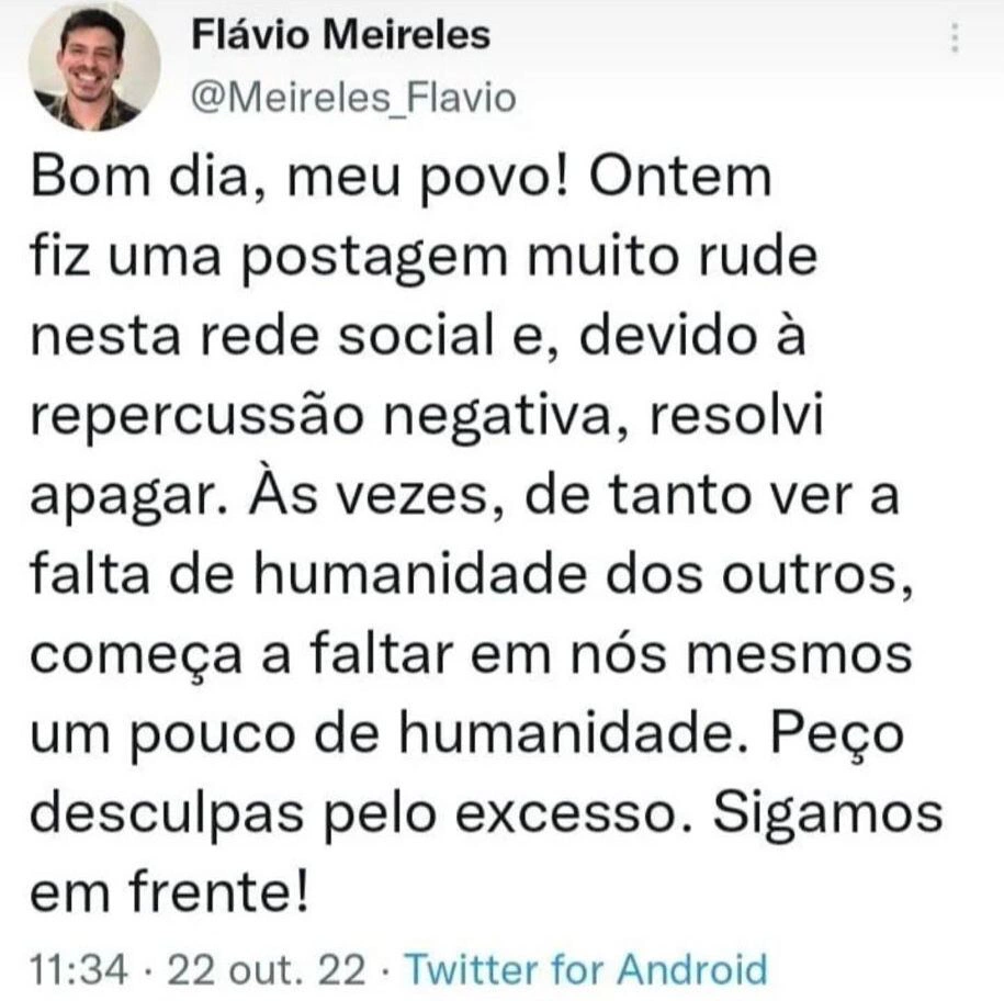 Flávio Meireles é demito da Rede Clube após desejar morte de Bolsonaro