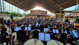 Orquestra Sinfônica de Teresina realiza concerto em escola na zona rural de Teresina.