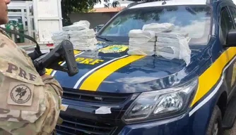 Cocaína apreendida com casal de Teresina no Ceará.
