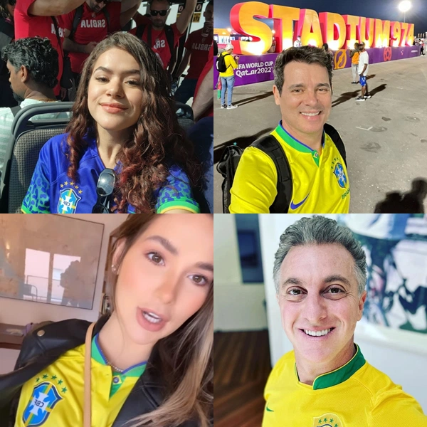 Famosos exibem look para acompanhar estreia do Brasil no Mundial.