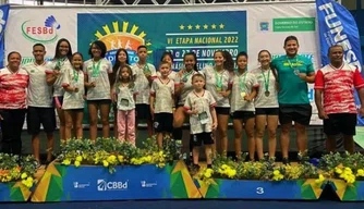 Atletas teresinenses ganham ouro em Circuito Nacional de Badminton.