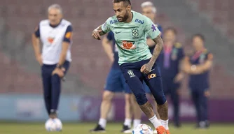Neymar Jr no treino da Seleção Brasileira.