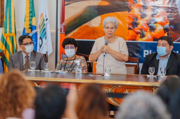 Regina Sousa em solenidade de lançamento do Plano Piauí 2030.