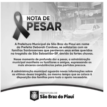 Nota da prefeitura e São Braz do Piauí.