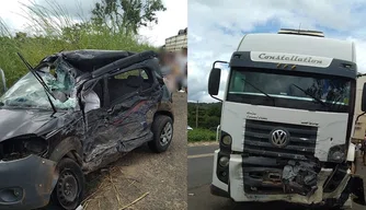 Acidente envolvendo dois carros e caminhão deixa casal morto em Lagoinha do Piauí.