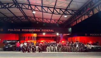 Efetivo da PRF responsável pela Operação Domiduca no Piauí.