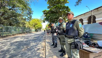 Policiamento no Centro de Teresina.