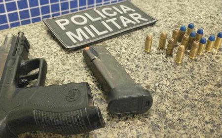 Arma e munições apreendidas pela Polícia Militar