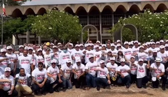 Prefeitos em mobilização na Assembleia Legislativa do Piauí (Alepi).