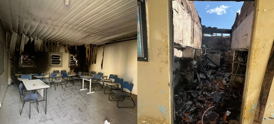 Incêndio atinge salas de aula do Campus da Uespi em Uruçuí.