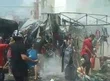 Barracas destruídas após incêndio em Picos.