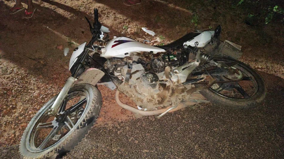 Motocicleta envolvida no acidente que vitimou criança