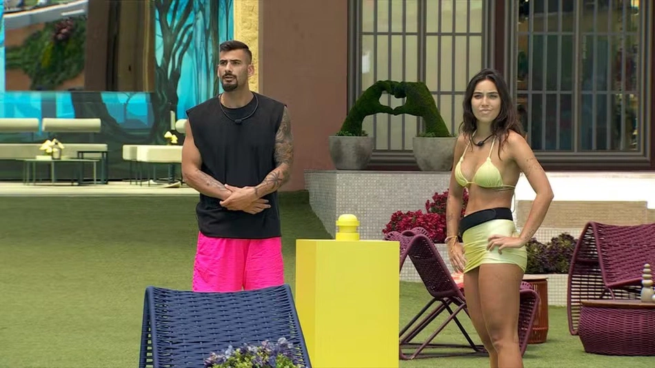 Nizam e Vanessa Lopes em dinâmica do BBB 24