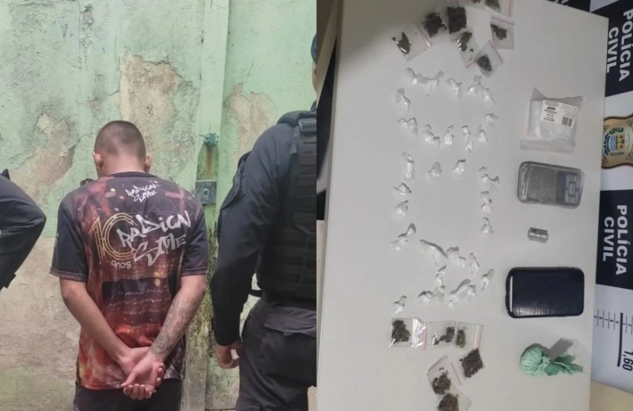 Suspeito de tráfico de drogas é preso com cocaína e maconha em Picos
