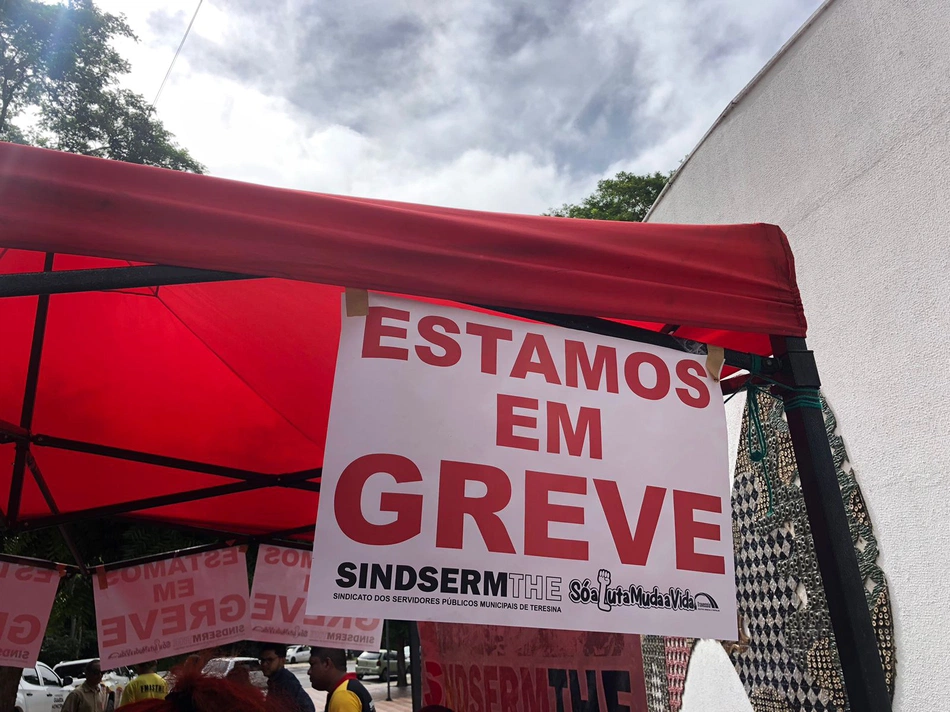 Professores em greve.