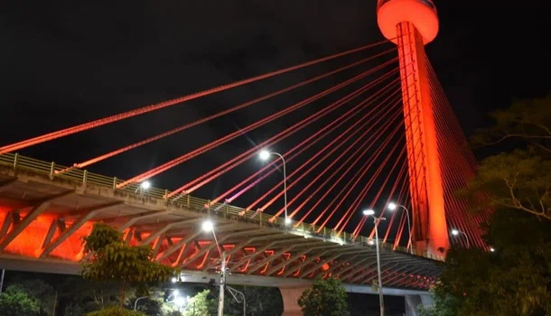Ponte Estaiada ficará vermelha para alertar a população sobre a tuberculose