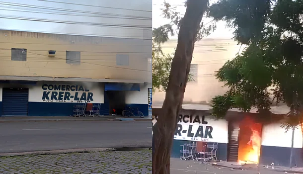 Incêndio atinge supermercado no bairro Planalto Uruguai em Teresina