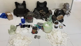 Materiais apreendidos com os suspeitos