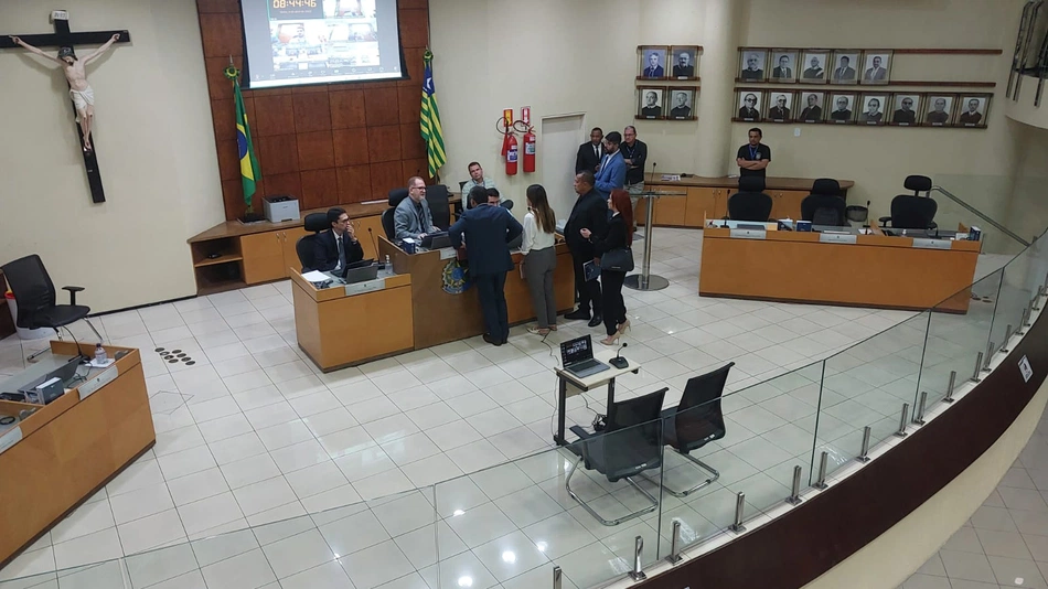 Vereadora Tatiana Medeiros durante audiência de custódia