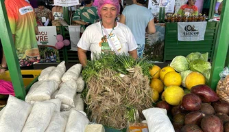 Comerciante na Feira da Fartura