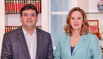 Procuradora de Justiça Cláudia Seabra e Rafael Fonteles