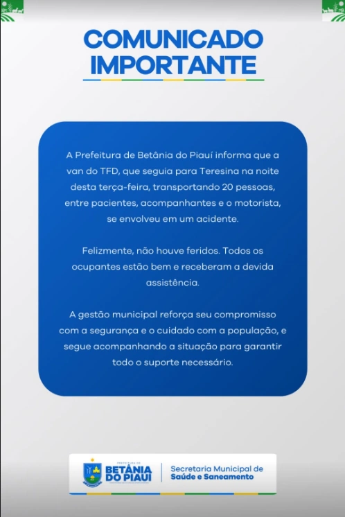 Nota da Prefeitura de Betânia do Piauí
