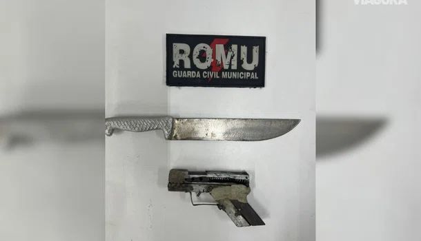 ROMU conduz suspeito de roubo e apreende arma de fogo e facão em Timon