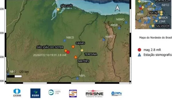 Maranhão registra tremor de terra de magnitude 2,8 na manhã desta quarta