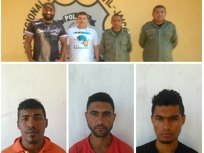 Policiais acima e os acusados presos.(Imagem:Reprodução) Policiais acima e os acusados presos.(Imagem:Reprodução)
