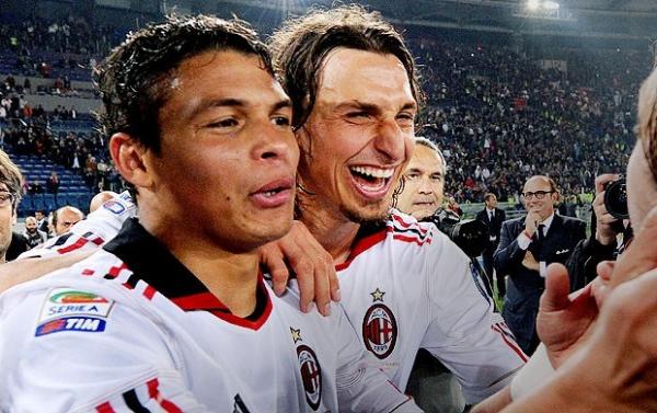 ago Silva e Ibrahimovic foram campe&otilde;es juntos no Milan e seguiram para o Paris Saint-Germain(Imagem:Getty)