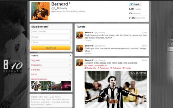 Bernard garante foco na briga pelo título do Brasileirão(Imagem:Reprodução)