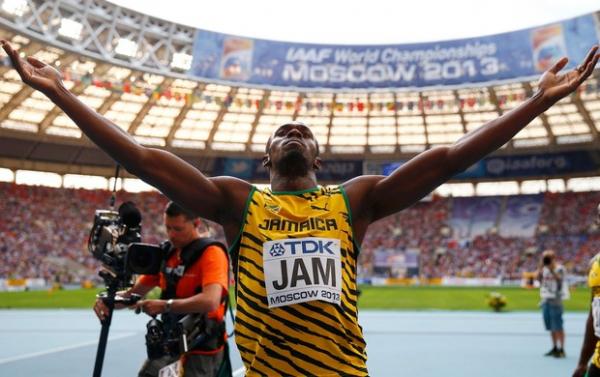 Bolt saiu de Moscou com tr&ecirc;s ouros(Imagem:Reprodu&ccedil;&atilde;o)