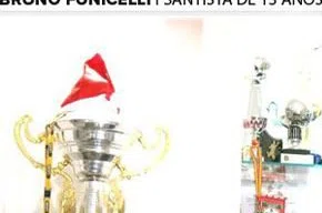 Bruninho comemora gol pelo sub-13 do Peixe