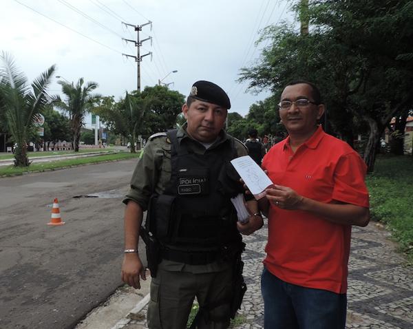 Capit&atilde;o F&aacute;bio Soares e o Promotor de Justi&ccedil;a Francisco de Jesus Lima.(Imagem:Divulga&ccedil;&atilde;o)
