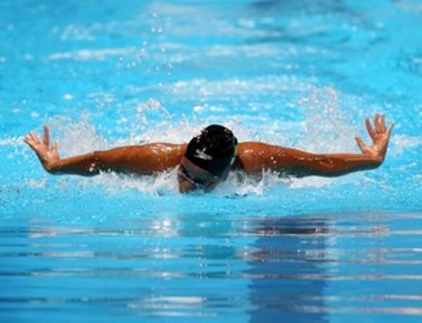 Daynara de Paula nas eliminat&oacute;rias dos 100m borboleta(Imagem:Reprodu&ccedil;&atilde;o)