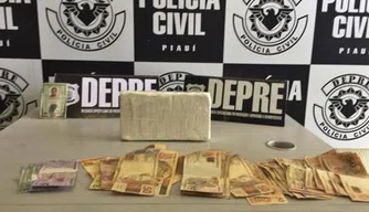Drogas e dinheiro apreendidos pelas Polícias Militar e Civil