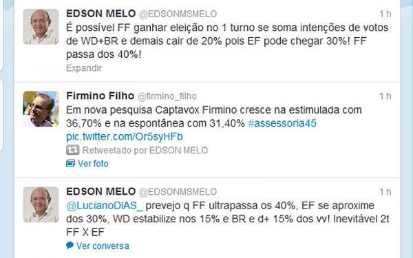 Edson Melo no Twitter(Imagem:Reprodu&ccedil;&atilde;o)