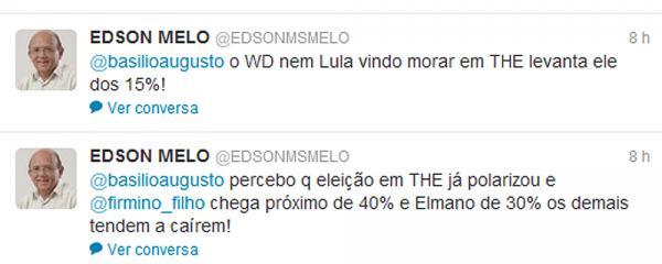 Edson Melo no twitter(Imagem:Reprodu&ccedil;&atilde;o)