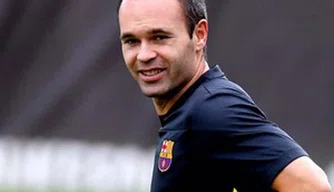 Iniesta no treino do Barçelona.