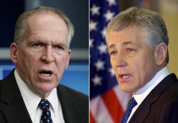John Brennan e Chuck Hagel, os novos titulares da CIA e do Departamento de Defesa(Imagem:Reprodução)