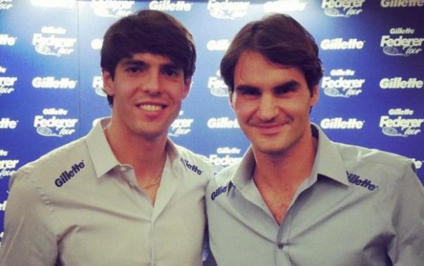 Kak&aacute; e Roger Federer (Imagem:Reprodu&ccedil;&atilde;o)