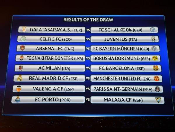 Milan x Barcelona e Real x Manchester United agitam os confrontos das oitavas(Imagem:Reprodução)