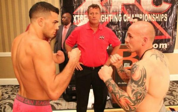 Nick Newell na pesagem do XFC: atleta nocauteou Adam Mays na sexta(Imagem:Reprodu&ccedil;&atilde;o/Facebook)